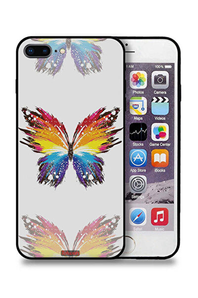 Tolwak جراب حماية لجهاز Apple iPhone 7 Plus بفن رقمي وخلفية بسيطة وبساطة الفراشة