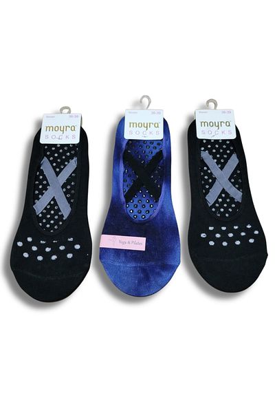 Fanilam Αντιολισθητικές κάλτσες Pilates με βάση - Moyra Sport Socks με κορδόνια για Yoga & Fitness