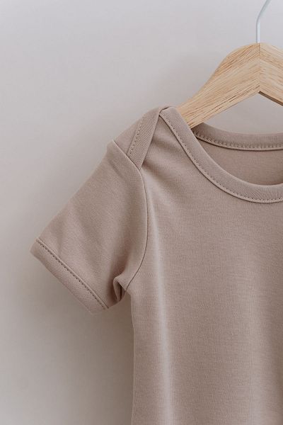 Tuğba Kuğu Short Sleeve Baby Body - Pureline Series - Mink