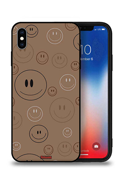 Tolwak جراب حماية لجهاز Apple iPhone XS Max بنقشة وجوه مبتسمة