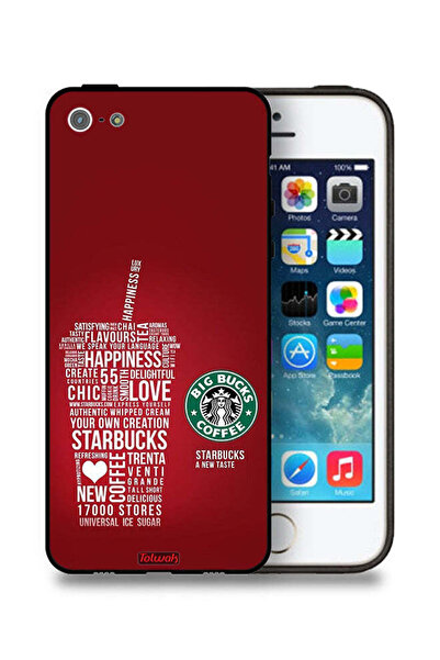 Tolwak غطاء حماية لجهاز Apple iPhone 5/5s/SE بملصق قهوة