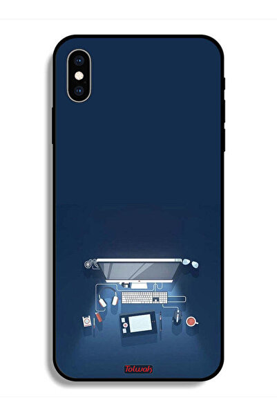 Tolwak حافظة حماية لجهاز Apple iPhone X - لوحة فنية لمكتب الكمبيوتر