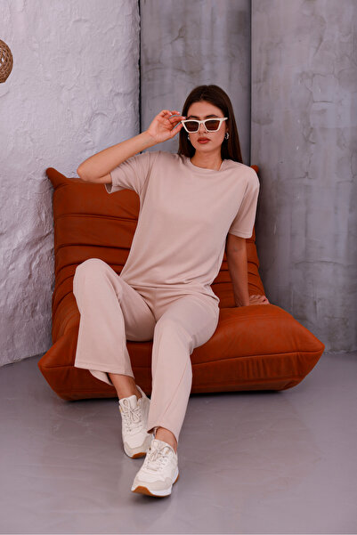 Sfg Life Moda Set de îmbrăcăminte pentru femei, cu decolteu și lycra, cu talie înaltă, din bumbac pieptănat dublu