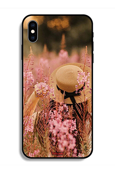 Tolwak جراب واقٍ لهاتف Apple iPhone X - فتاة قبعة في زهور
