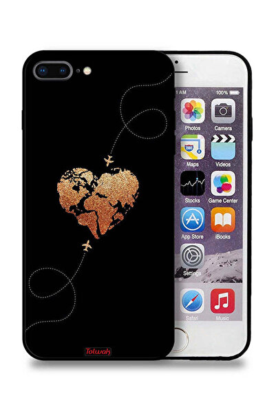 Tolwak غطاء حماية لجهاز Apple iPhone 7 Plus برسومات طائرات تلامس القلب