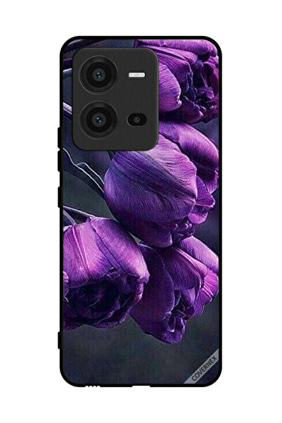 Covernex غطاء حماية لهاتف فيفو V25 - زهور داكنة