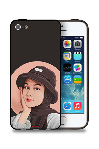 Tolwak غطاء حماية لجهاز Apple iPhone 5/5s/SE بتصميم فتاة قبعة لطيفة ورسم فني