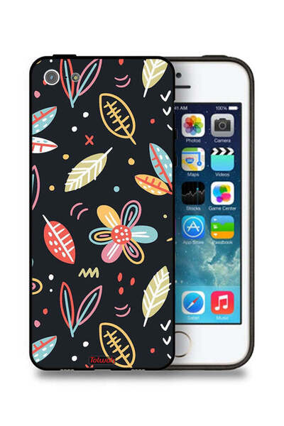 Tolwak غطاء حماية لجهاز Apple iPhone 5/5s/SE بطبعة زهور وأوراق فنية تجريدية