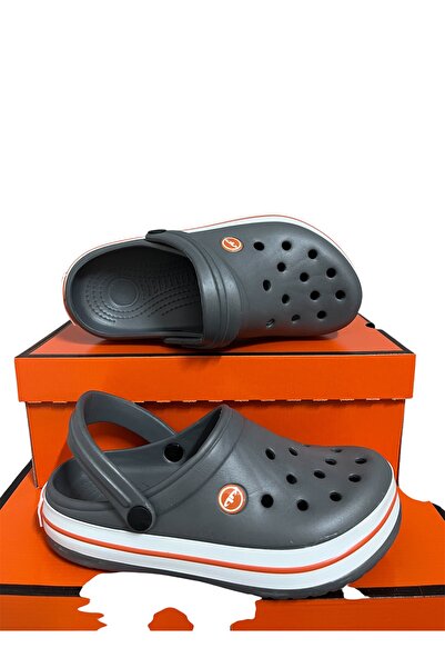 AkınalBella Akınal Bella Gray Orange Unusex Cross Slippers