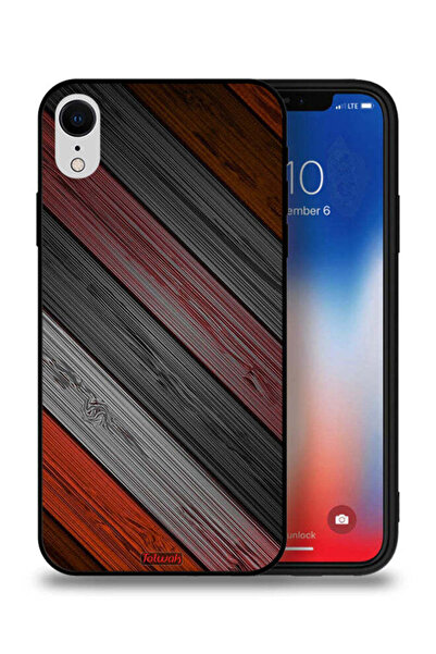 Tolwak غطاء حماية لجهاز Apple iPhone XR بنمط خشبي ملون