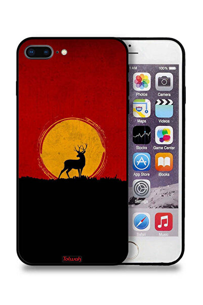 Tolwak غطاء حماية لجهاز Apple iPhone 7 Plus بتصميم غزال وقمر