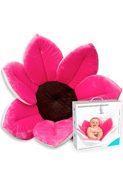 Yelajoy Baby Bath Seat,contoured petals and anti-slip beading,soft Crystal Minky Fabric,washer-safe,Red