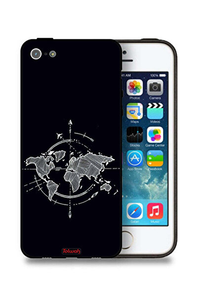 Tolwak غطاء حماية لجهاز Apple iPhone 5/5s/SE برسومات البوصلة
