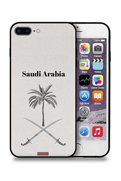 Tolwak غطاء حماية لجهاز آيفون 7 بلس من آبل، لوحة فنية لشعار المملكة العربية ا...