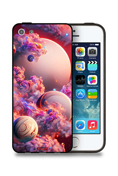 Tolwak غطاء حماية لجهاز Apple iPhone 5/5s/SE بطبعة غيوم وفن تجريدي