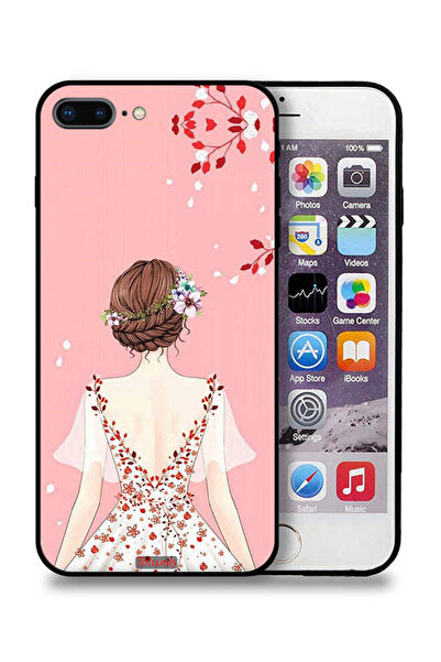 Tolwak غطاء حماية لجهاز آيفون 7 بلس من آبل، رسم فتاة واقفة