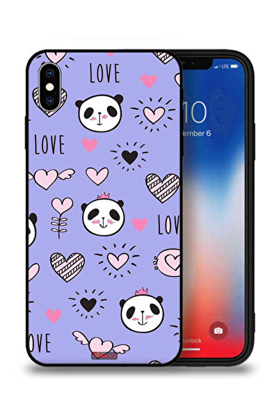 Tolwak غطاء حماية لجهاز Apple iPhone XS Max بتصميم Love And Panda Doodle