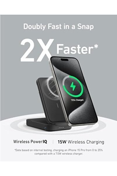 Anker Power Bank, Qi2 Certified 15W Ultra-Fast MagSafe-Compatible Portable Charger, 6600mAh Pack wit