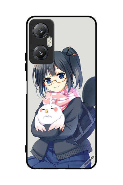 Covernex غطاء حماية لهاتف Infinix Hot 20 مع رسمة فتاة تحمل حيوانًا أليفًا