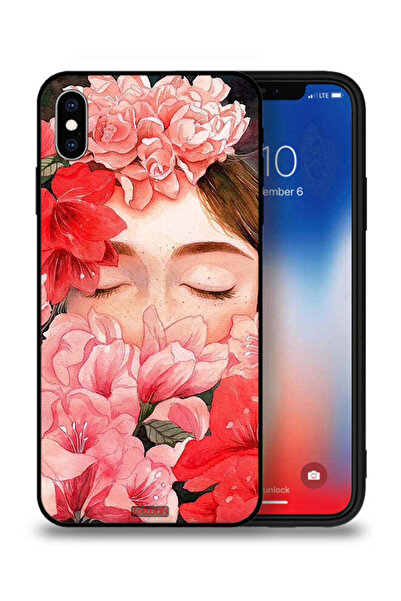 Tolwak جراب حماية لجهاز iPhone XS Max من Apple، وجه فتاة مختبئة بين الزهور