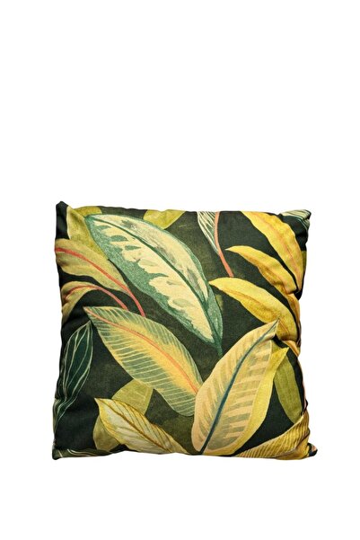 Verde Yaprak Desenli Kırlent Kılıfı 45x45