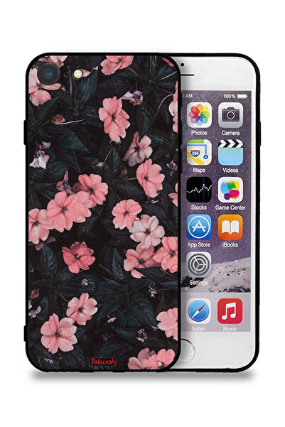 Tolwak جراب حماية لجهاز Apple iPhone SE (2022) بنقشة ورود صغيرة بلون الخوخ