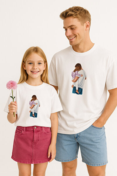 TARZ STİL Baba Kız Uyumlu Baba Kız Sevgisi Baskılı Trend Tişört 24112