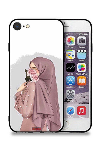 Tolwak غطاء حماية لجهاز آيفون 7 من آبل، يحمل صورة فتاة تحمل ورودًا