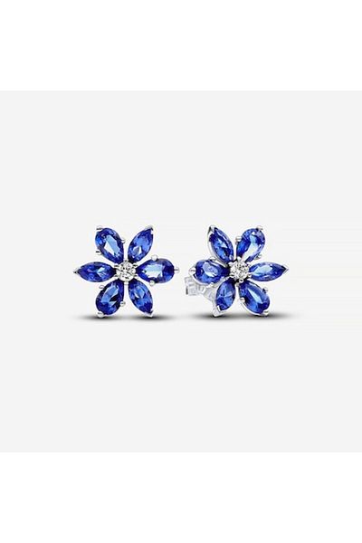 Pandora Cercei Pandora tip Herbarium cu Floare albastra Cristal - Argint 925