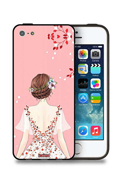 Tolwak غطاء حماية لجهاز Apple iPhone 5/5s/SE برسومات فتاة واقفة