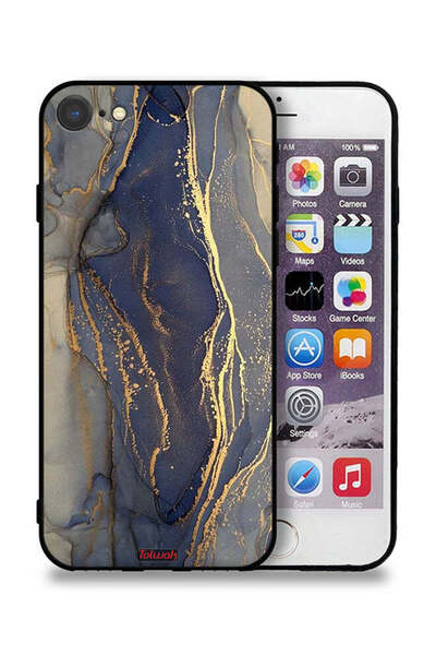 Tolwak جراب حماية Apple iPhone SE (2020) بنمط رخامي لامع