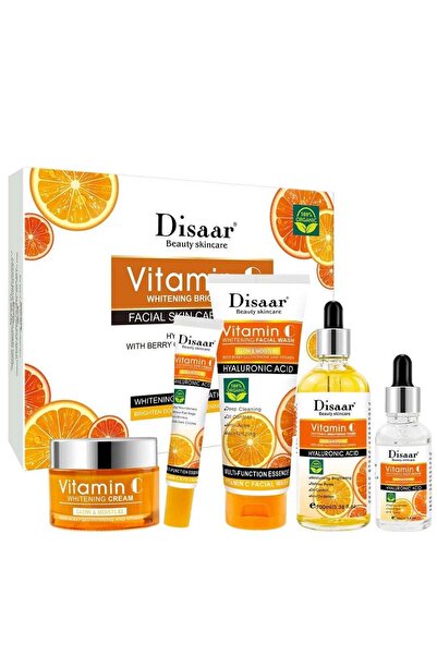 DESAR مجموعة العناية بالبشرة بفيتامين سي لتبييض وتفتيح البشرة، مكونة من 5 قطع