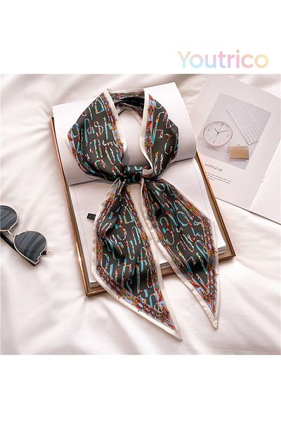 Youtrico Long silk scarves,Headbands,Artistic digital patterns,147cm