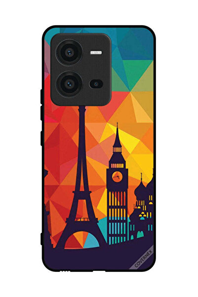 Covernex غطاء حماية لهاتف فيفو V25 بنمط باريس الملون
