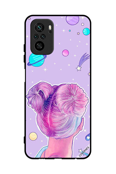 Covernex غطاء حماية لهاتف Poco M5s 4G، رسم فتاة ونجوم الفضاء