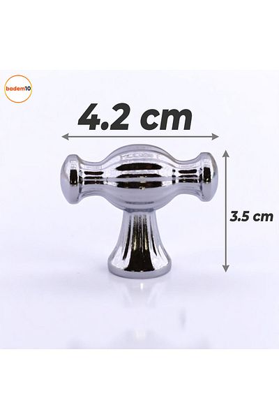 Badem10 Fractie Argintiu Cromat Metal Mâner Buton Mobilier Sertar Bucătărie Dulap Dulap Mânere moderne pentru capac