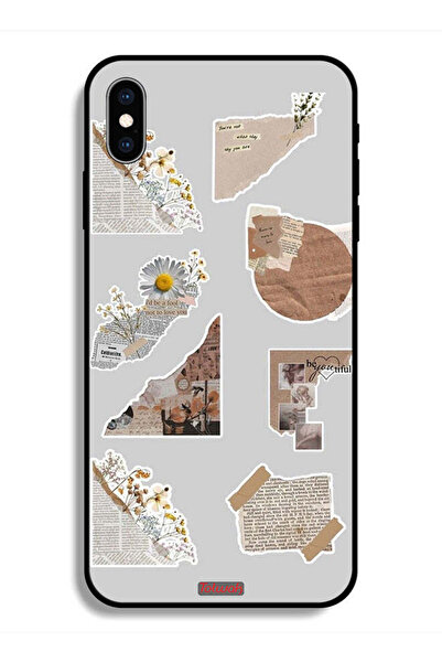 Tolwak جراب حماية لهاتف Apple iPhone X مصنوع من قطع من الملصقات الورقية