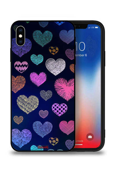 Tolwak غطاء حماية لجهاز Apple iPhone XS بنقشة قلوب داجا