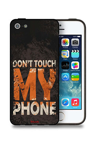 Tolwak جراب حماية لجهاز Apple iPhone 5/5s/SE مكتوب عليه "لا تلمس هاتفي"