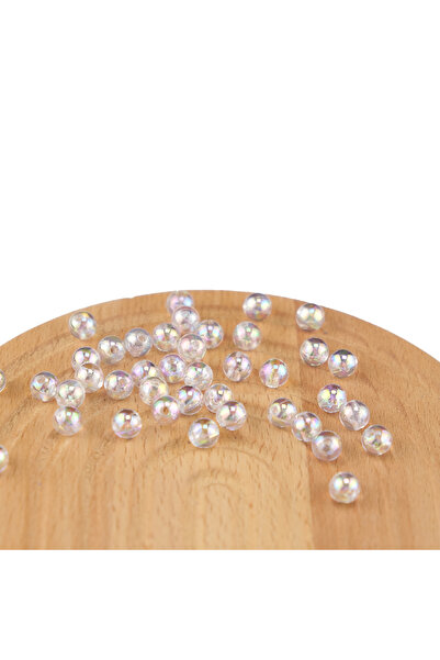 Prestij Boncuk Mărgele albe perle din plastic cu Janjan transparent 8MM 500 g...