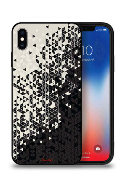 Tolwak غطاء حماية لجهاز Apple iPhone XS بنمط مثلث فني رقمي