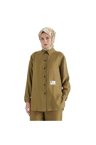 Armine Women's Shirt Collar Button Pocket Pants Suit 25Yt689