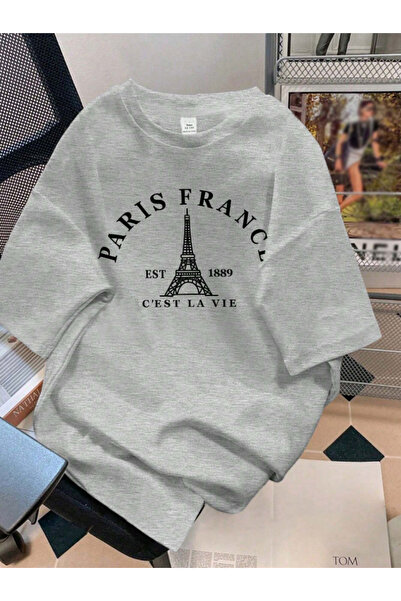 COHERENT Tricou supradimensionat din bumbac cu imprimeu personalizat pentru b...