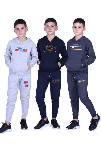 FYK KİDS ΣΕΤ ΦΟΥΤΕΡ ΑΝΔΡΙΚΟ ΠΑΙΔΙΚΟ ΚΟΡΥΦΑΙΟ ΣΕΤ ΜΕ ΛΕΠΤΟΜΕΡΗ ΕΚΤΥΠΩΣΗ 3 ΤΕΜΑΧΙΩΝ