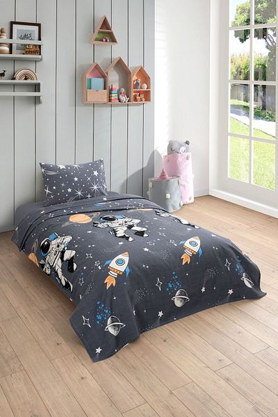 Formeya Wafer Detailed Astronaut Printed Children'S-Teenager's Room Single Pique 160X230 cm (1 Pillow Case)