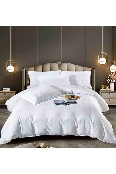 CHIRASO Lenjerie CHIRASO Damasc Premium, 6 Piese, Cearceaf clasic 230x250 cm, 4 Fețe de Pernă