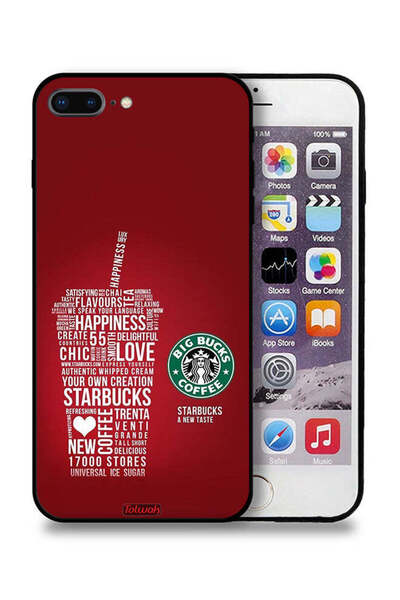 Tolwak غطاء حماية لجهاز Apple iPhone 7 Plus بملصق قهوة