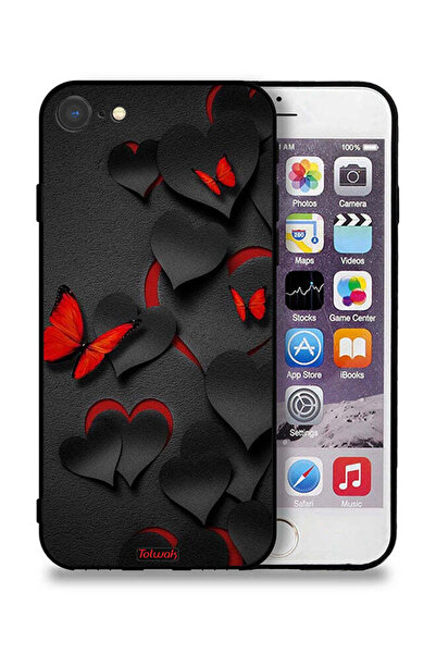 Tolwak جراب حماية لهاتف Apple iPhone SE (2022) بنقشة قلوب وفراشات