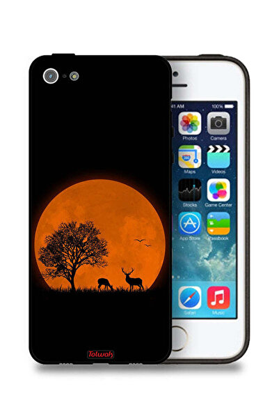 Tolwak غطاء حماية لجهاز Apple iPhone 5/5s/SE برسومات قمر المساء