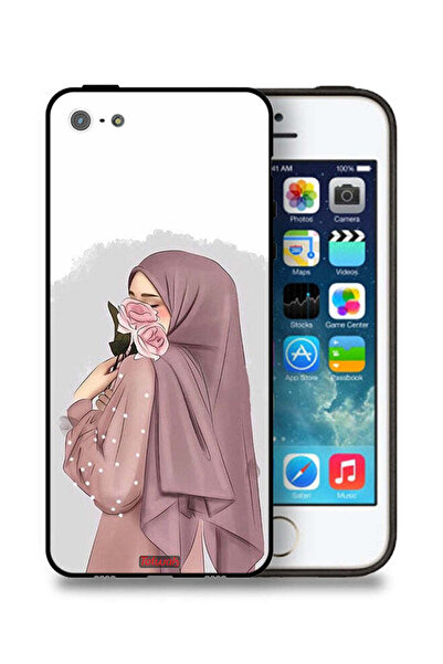 Tolwak غطاء حماية لجهاز Apple iPhone 5/5s/SE برسومات فتاة تحمل ورودًا